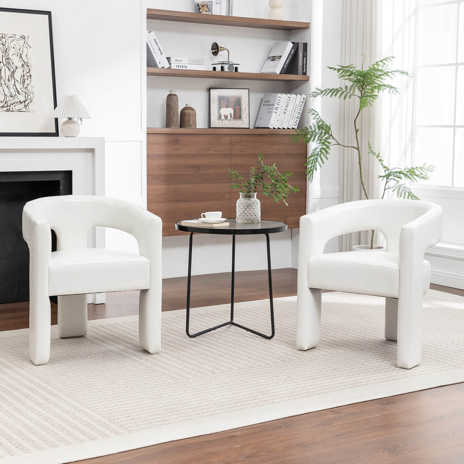 SEYNAR Modern Glam PU Leather Upholstered Dining Chair - Funk Metal Works LLC