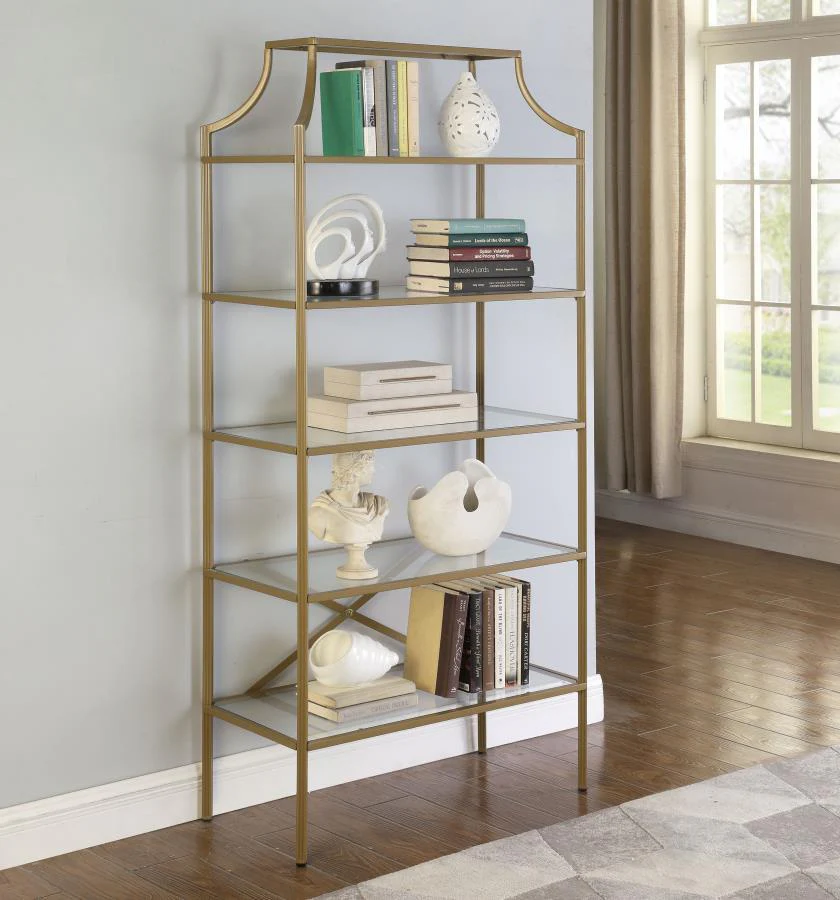 Serena - 5-tier Tempered Glass Shelves - Yellow - Funk Metal Works LLC
