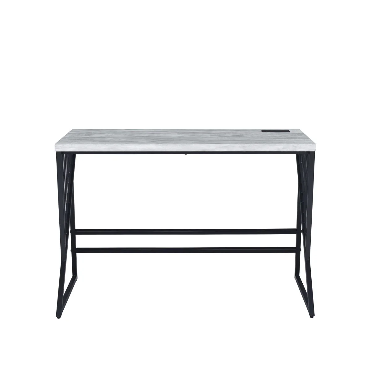 Collick - Writing Desk - Weathered Gray & Black Finish - Funk Metal Works LLC