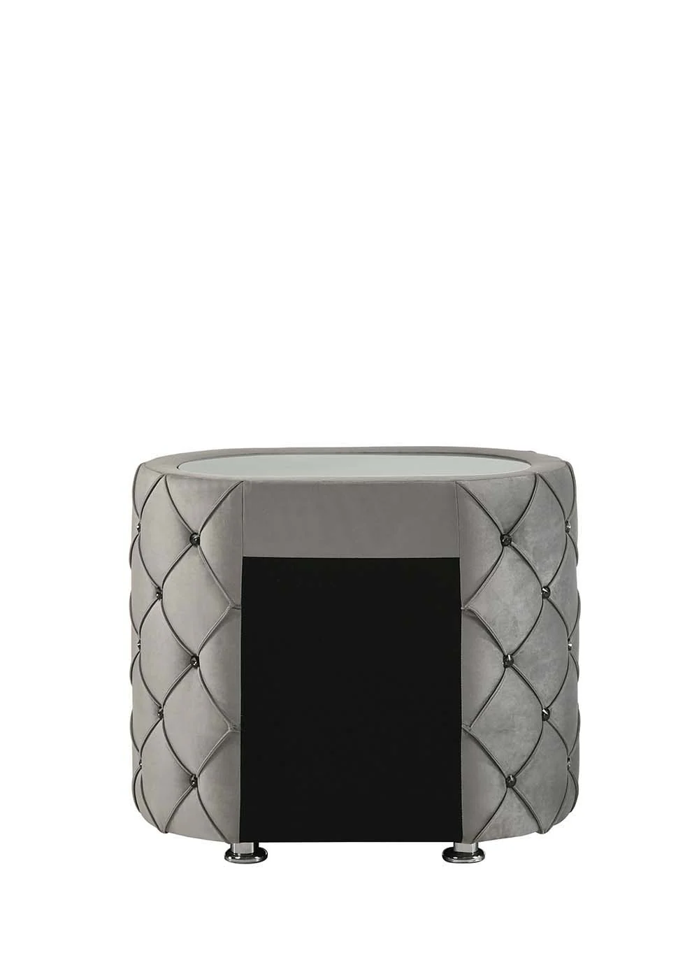 Perine - Nightstand - Gray Velvet - Funk Metal Works LLC