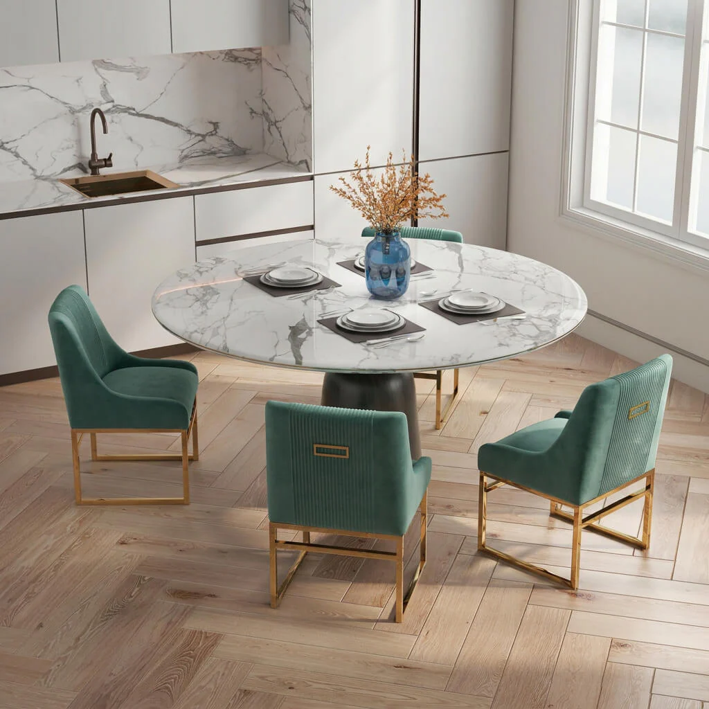 SEYNAR Contempoary Velvet Dining Chair with Metal Frame Legs, set of 2/4/6/8 - Funk Metal Works LLC