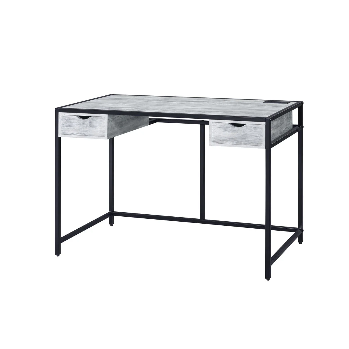 Wearn - Writing Desk - Weathered Gray & Black Finish - Funk Metal Works LLC