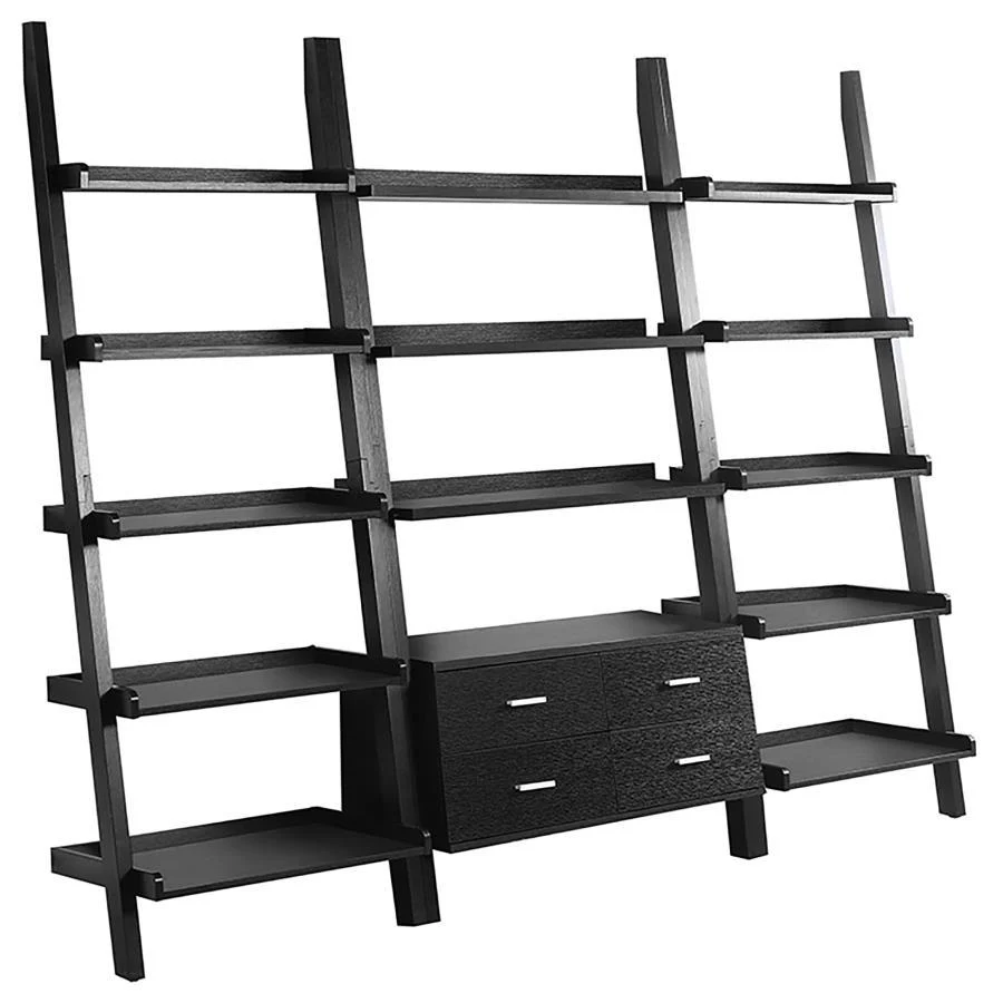 Colella - 3 Piece Storage Ladder Bookcase - Brown - Funk Metal Works LLC