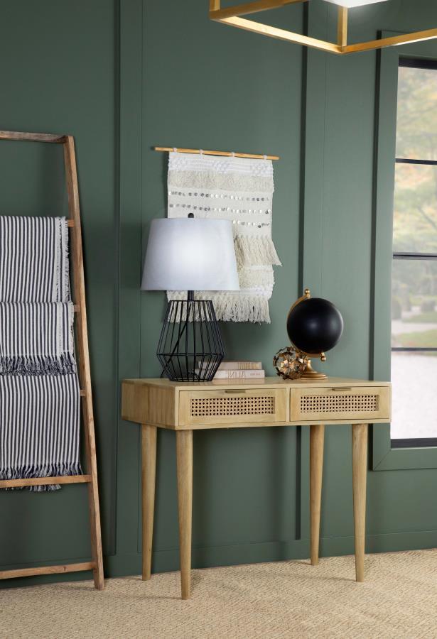 Zamora - 2-Drawer Accent Writing Desk - Light Brown - Funk Metal Works LLC